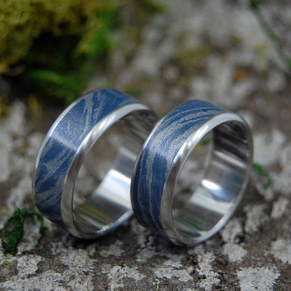 Inox Blue Katana | Steel & Blue M3 Wedding Bands As Seen On "The Orville" Tv Show - Minter and Richter Designs