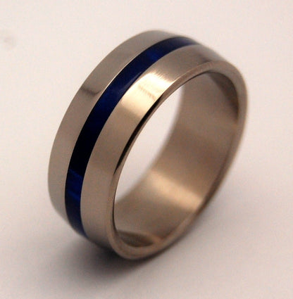 Inspired By Blue | Men's Opalescent Resin & Titanium Wedding Ring - Minter and Richter Designs