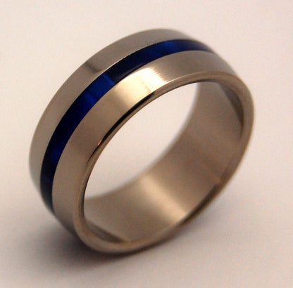 Inspired By Blue | Men's Opalescent Resin & Titanium Wedding Ring - Minter and Richter Designs