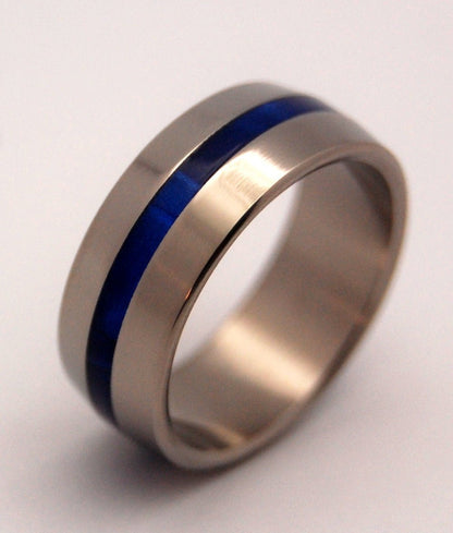 Inspired By Blue | Men's Opalescent Resin & Titanium Wedding Ring - Minter and Richter Designs