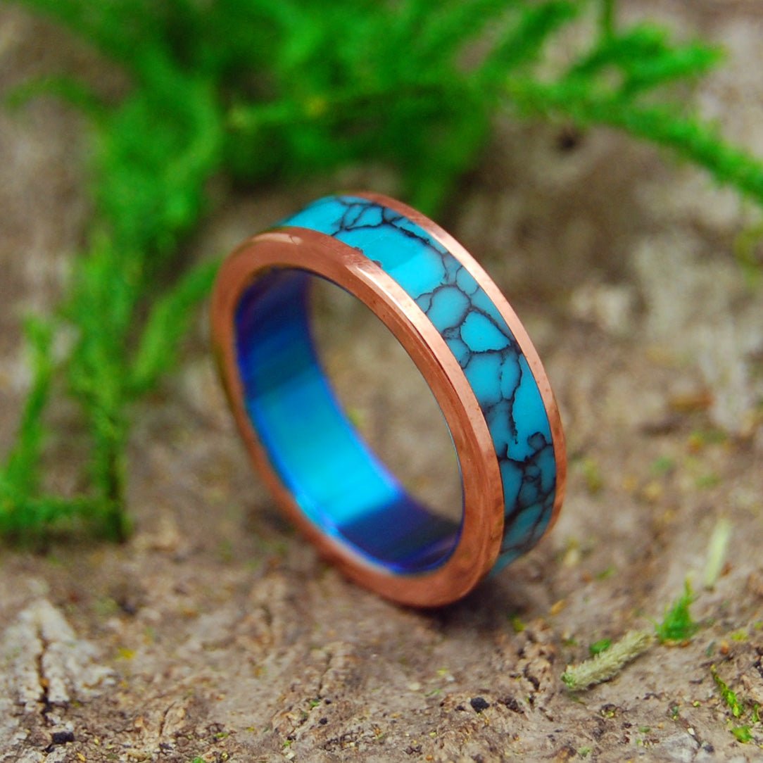 It Wasn't A Dream | Women's Turquoise, Copper & Titanium Wedding Ring - Minter and Richter Designs