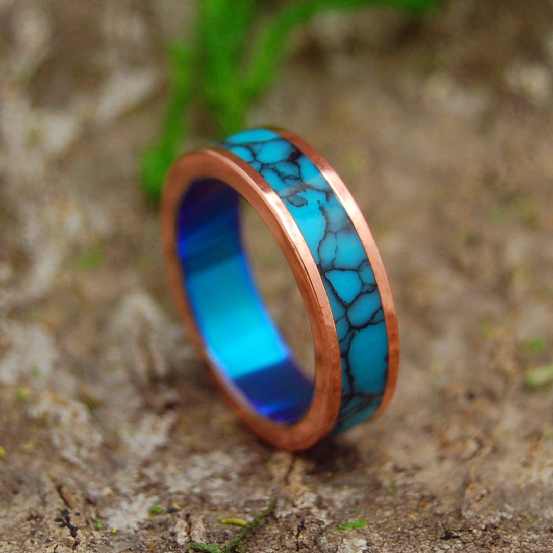 It Wasn't A Dream | Women's Turquoise, Copper & Titanium Wedding Ring - Minter and Richter Designs