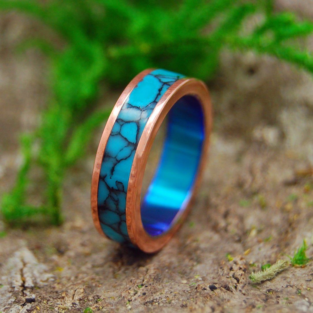 It Wasn't A Dream | Women's Turquoise, Copper & Titanium Wedding Ring - Minter and Richter Designs