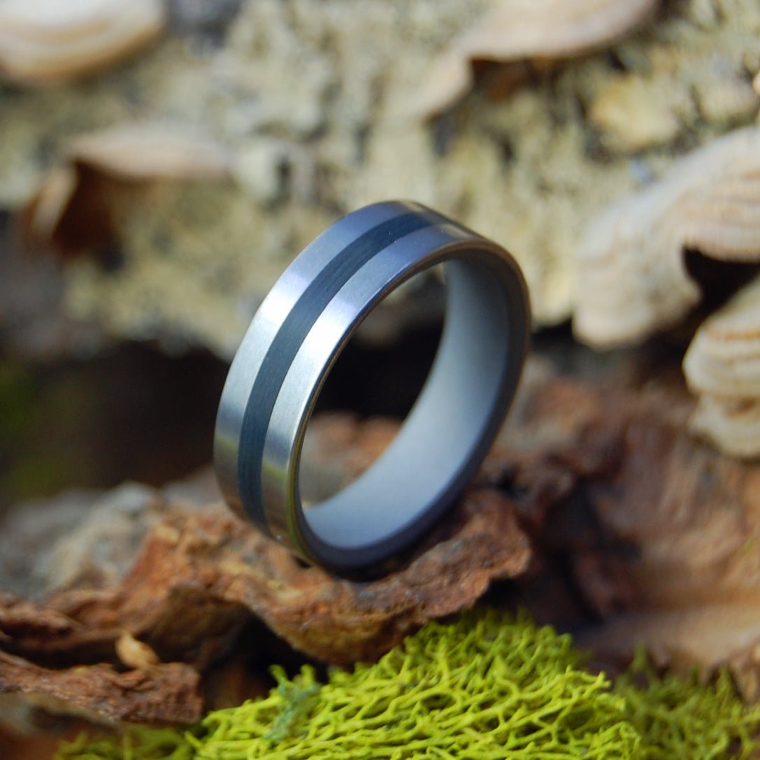 It's All In The Finish | Men's Armenian Obsidian & Titanium Wedding Ring - Minter and Richter Designs