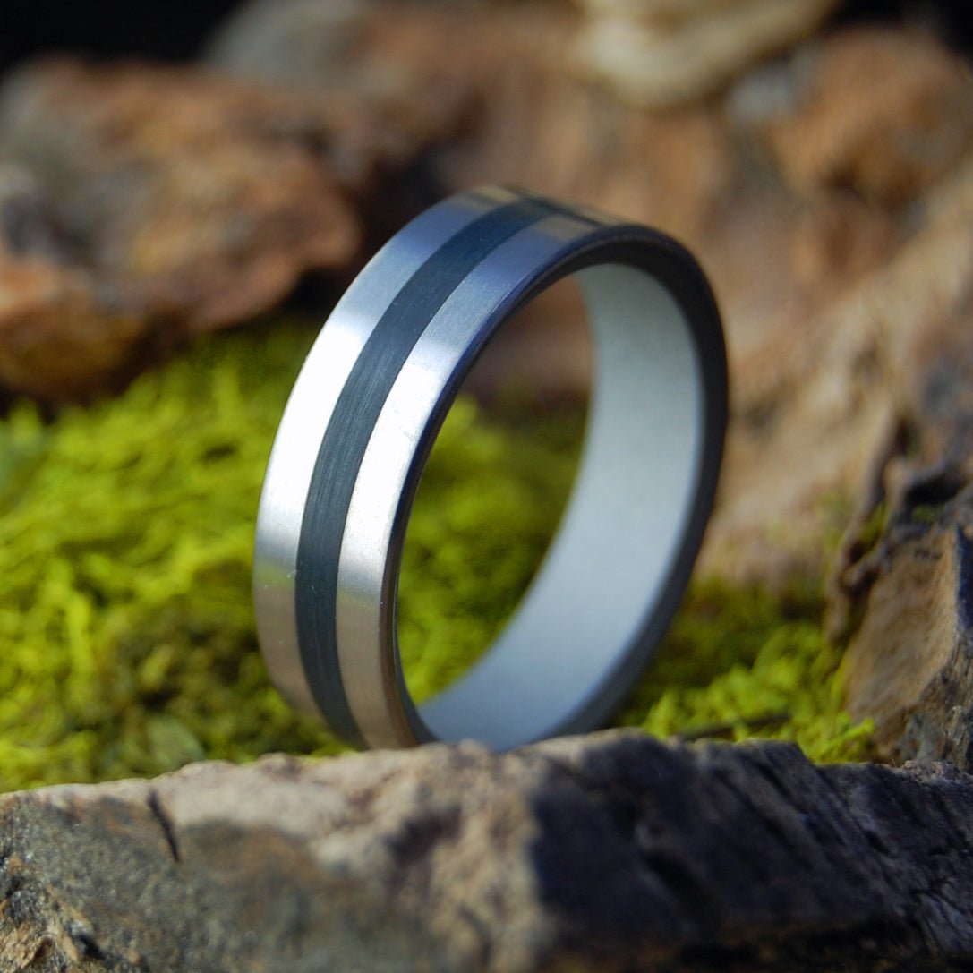 It's All In The Finish | Men's Armenian Obsidian & Titanium Wedding Ring - Minter and Richter Designs