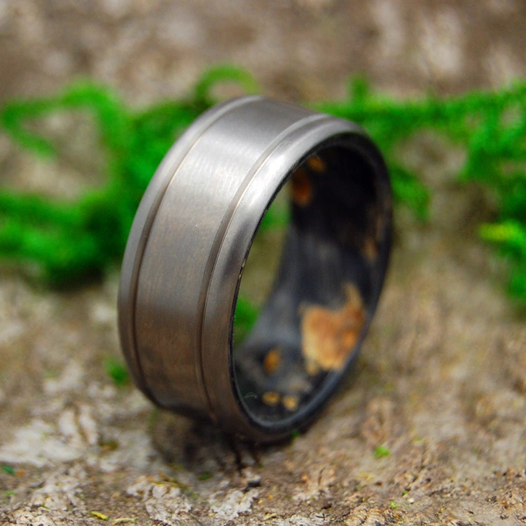 It's You | Men's Black Box Elder Wood & Titanium Wedding Ring - Minter and Richter Designs