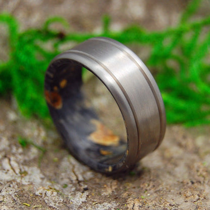 It's You | Men's Black Box Elder Wood & Titanium Wedding Ring - Minter and Richter Designs