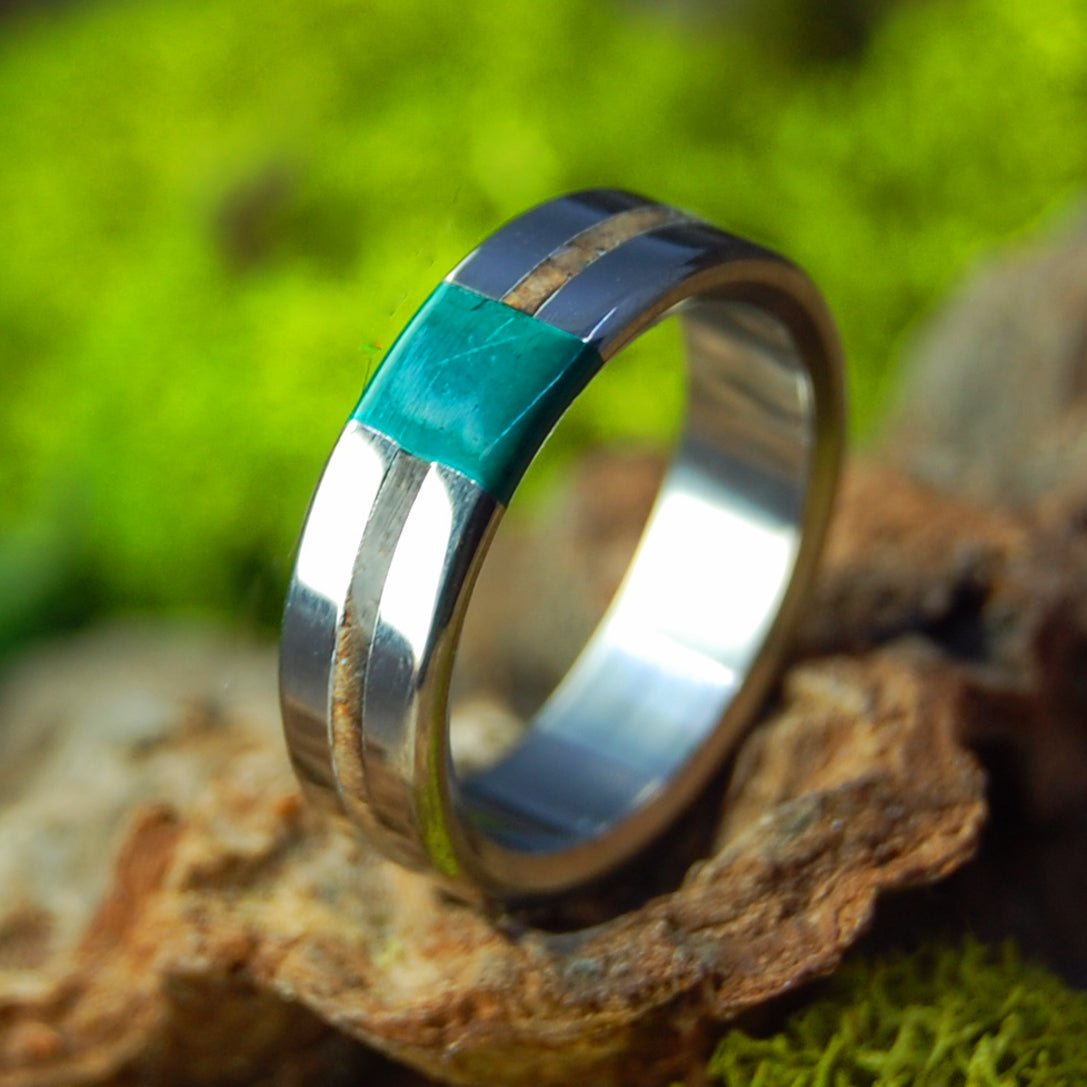 Jade Cocobolo | Size 4.75 At 5mm | Unique Wedding Band | On Sale - Minter and Richter Designs