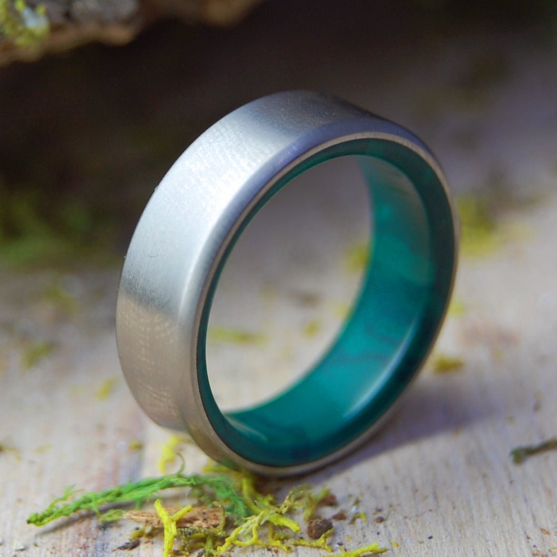 Jade Forest | Size 6.5 At 5.6mm | Jade Stone | Unique Wedding Band | On Sale - Minter and Richter Designs