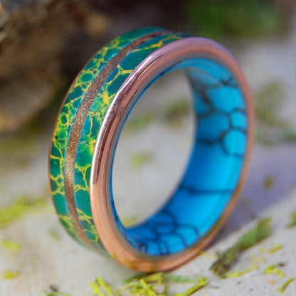 Jade In The Desert Plus | Men's Redwood, Egyptian Jade & Titanium Wedding Ring - Minter and Richter Designs