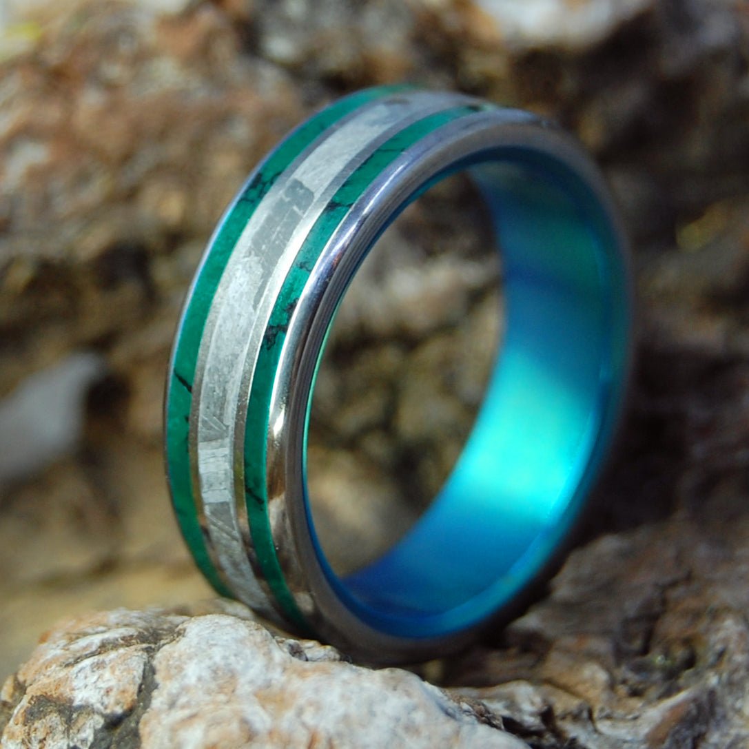 Jade Knight | Men's Meteorite, Imperial Jade & Titanium Wedding Ring - Minter and Richter Designs