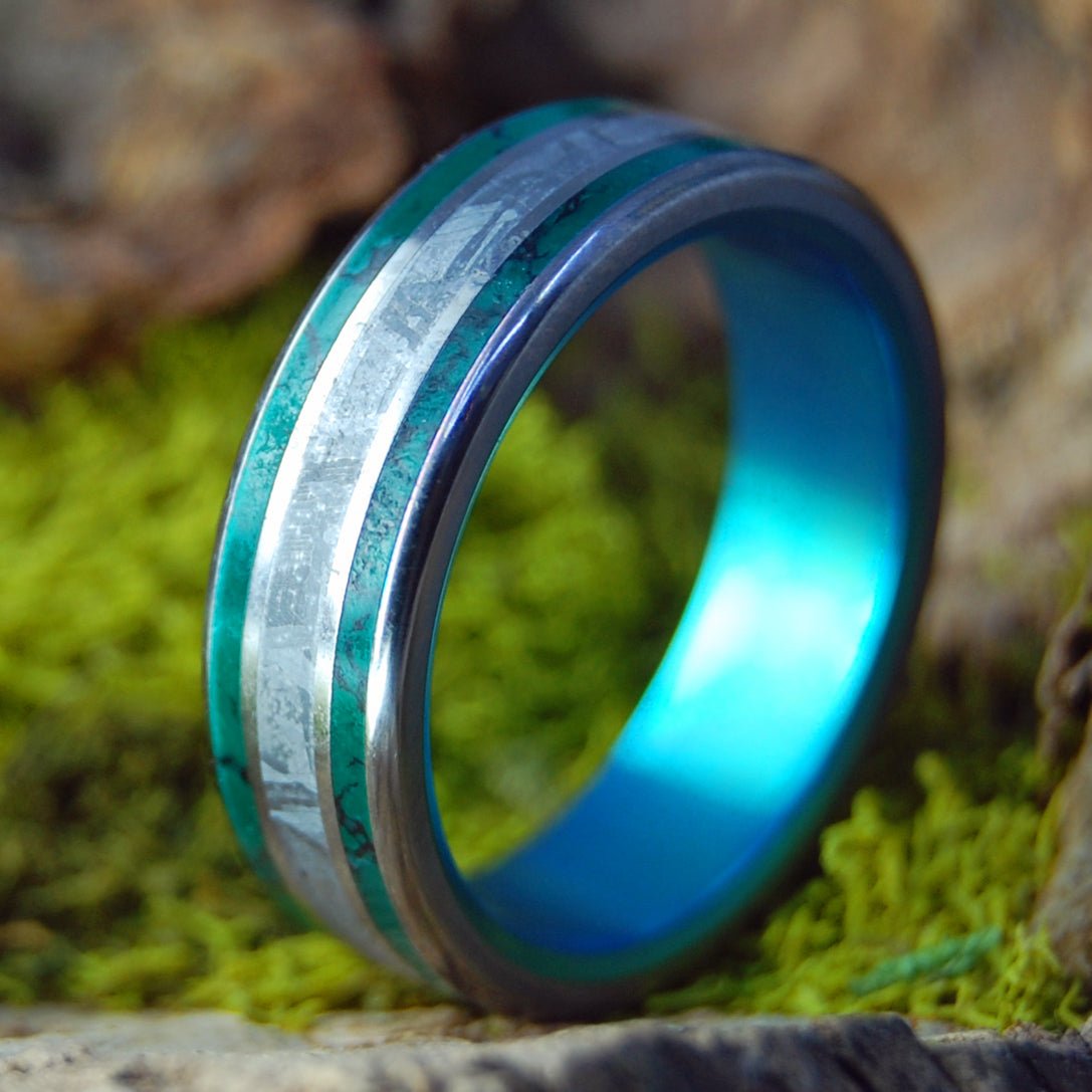 Jade Knight | Men's Meteorite, Imperial Jade & Titanium Wedding Ring - Minter and Richter Designs