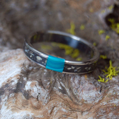 Jerusalem Stone Wisdom | Men's Jerusalem Stone, Armenian & Chrysocolla Wedding Ring - Minter and Richter Designs