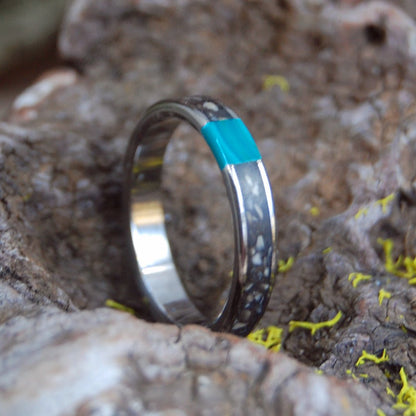 Jerusalem Stone Wisdom | Men's Jerusalem Stone, Armenian & Chrysocolla Wedding Ring - Minter and Richter Designs