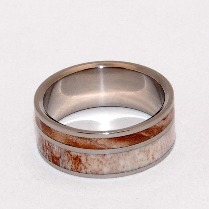 Katahdin | Men's Maple Wood, Moose Antler & Titanium Wedding Ring - Minter and Richter Designs