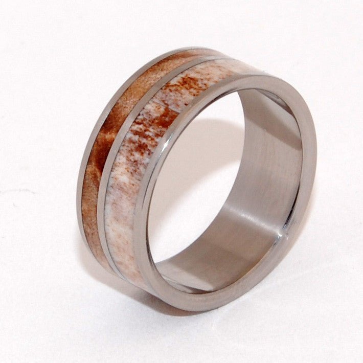 Katahdin | Men's Maple Wood, Moose Antler & Titanium Wedding Ring - Minter and Richter Designs