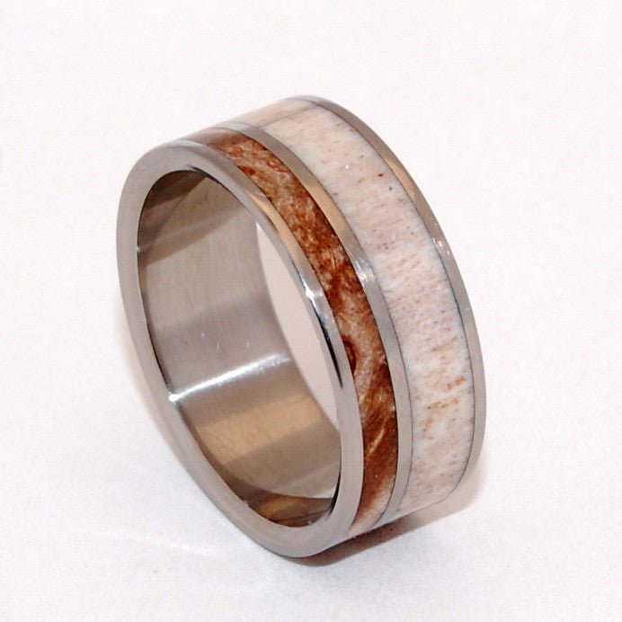 Katahdin | Men's Maple Wood, Moose Antler & Titanium Wedding Ring - Minter and Richter Designs