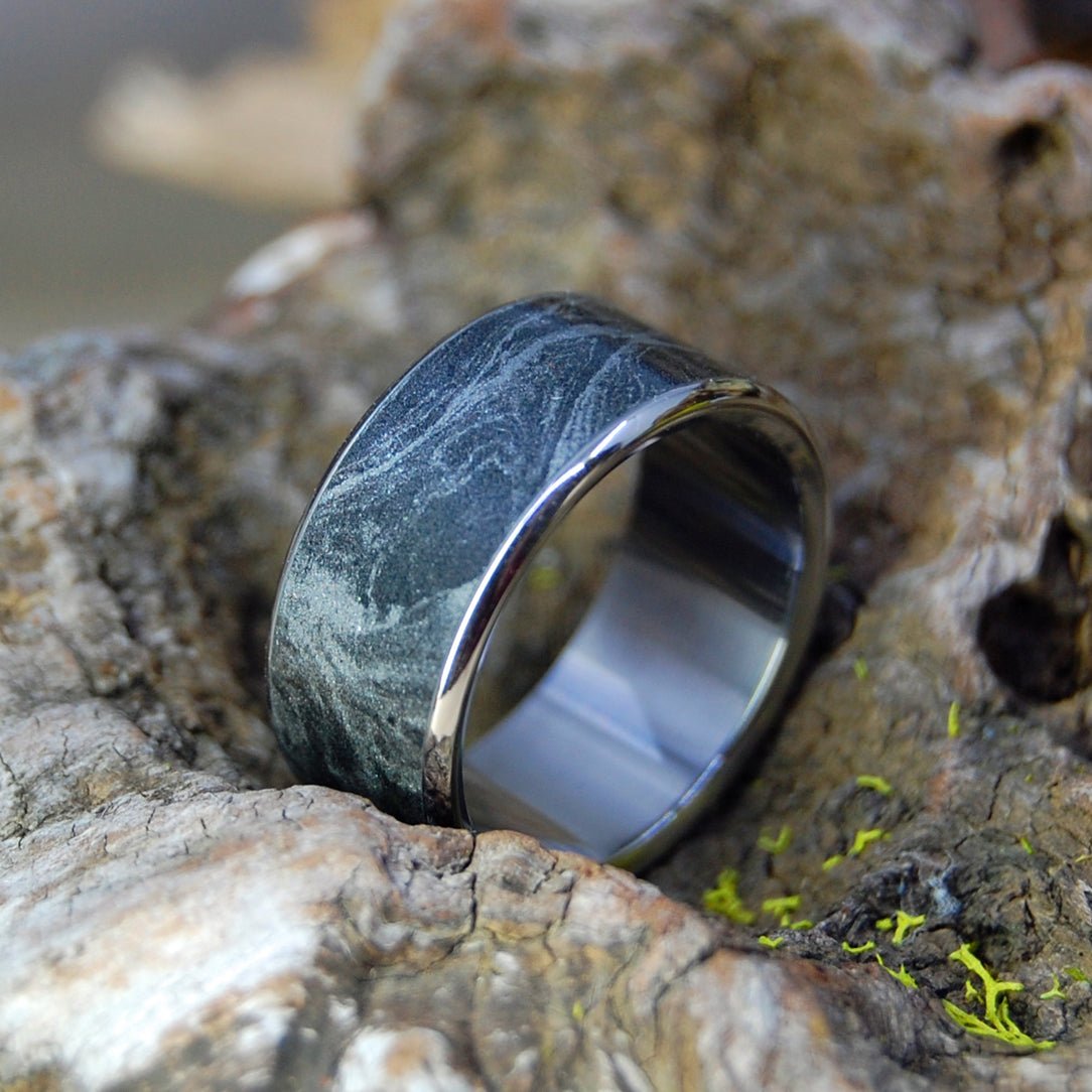 Katana | Men's Mokume Gane, Titanium & Silver Wedding Ring - Minter and Richter Designs