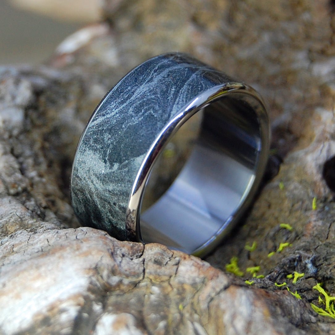 Katana | Men's Mokume Gane, Titanium & Silver Wedding Ring - Minter and Richter Designs