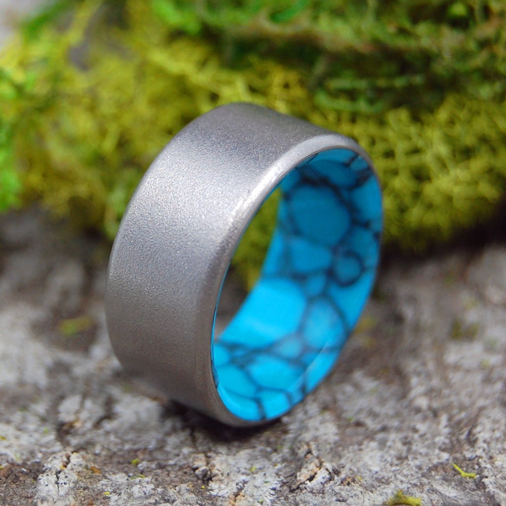 Lake Baikal | Size 10 At 9.5mm | Turquoise | Unique Wedding Ring | On Sale - Minter and Richter Designs