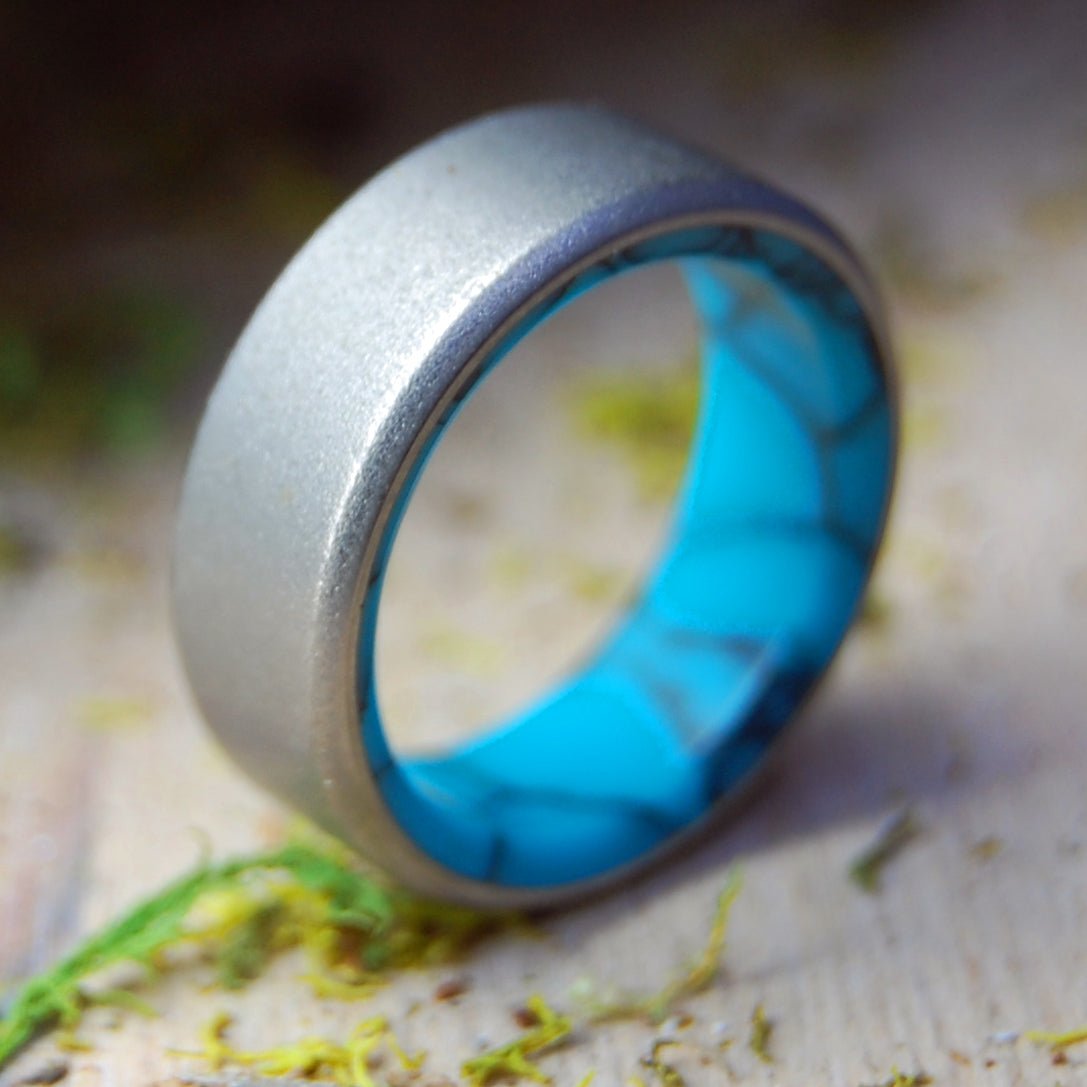 Lake Baikal | Size 5 At 6mm | Turquoise | Unique Wedding Band | On Sale - Minter and Richter Designs