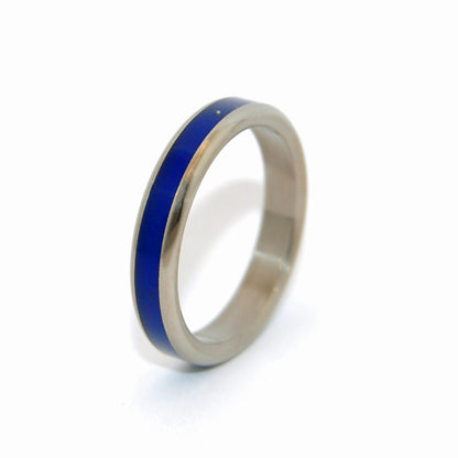 Lapis Love Ring | Men's Lapis Lazuli Stone & Titanium Wedding Ring - Minter and Richter Designs