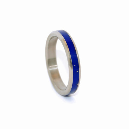 Lapis Love Ring | Men's Lapis Lazuli Stone & Titanium Wedding Ring - Minter and Richter Designs