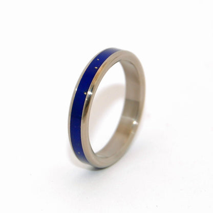 Lapis Love Ring | Men's Lapis Lazuli Stone & Titanium Wedding Ring - Minter and Richter Designs