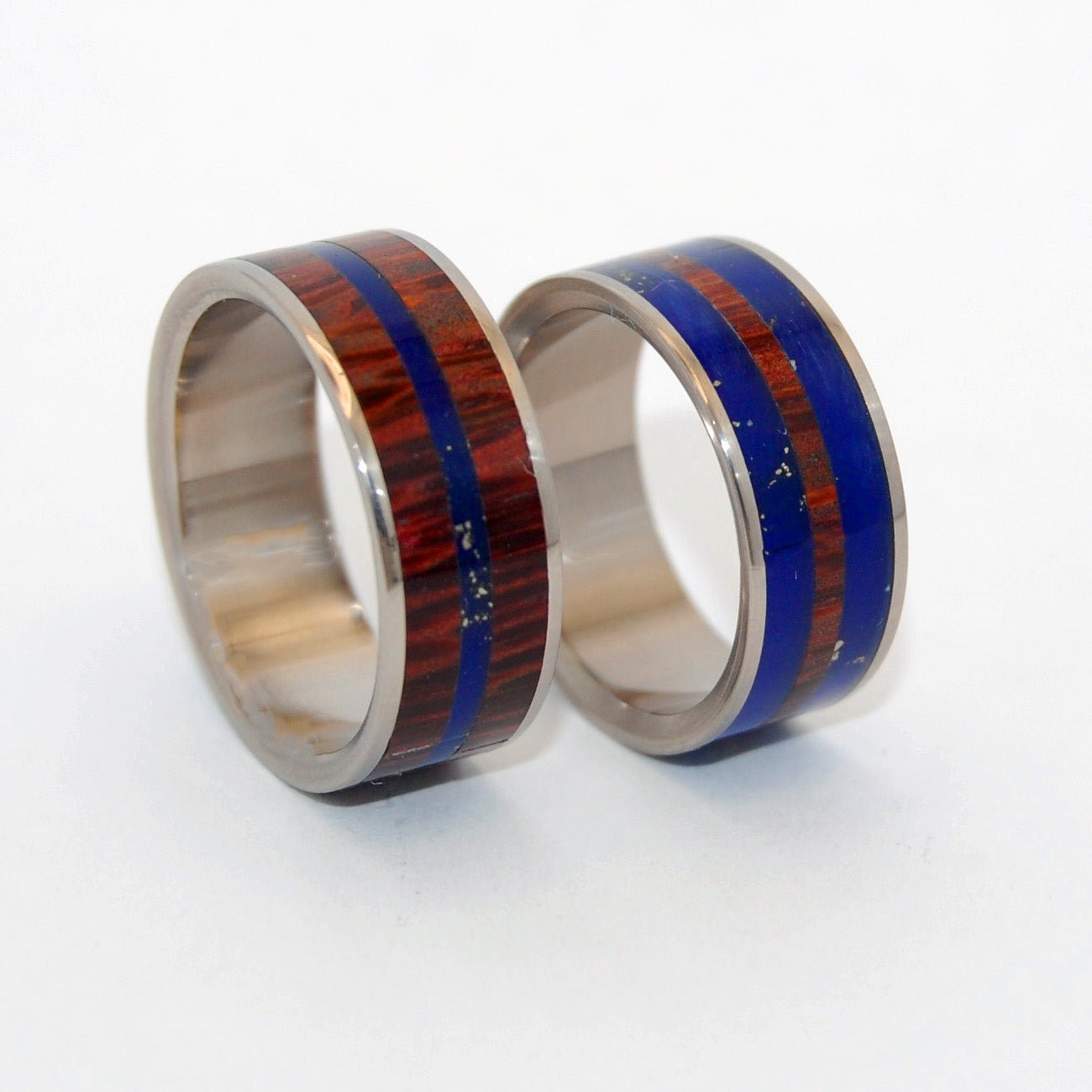 Lapis Red Palm | Red Palm Wood & Lapis Lazuli Stone Titanium & Wood Wedding Ring - Minter and Richter Designs