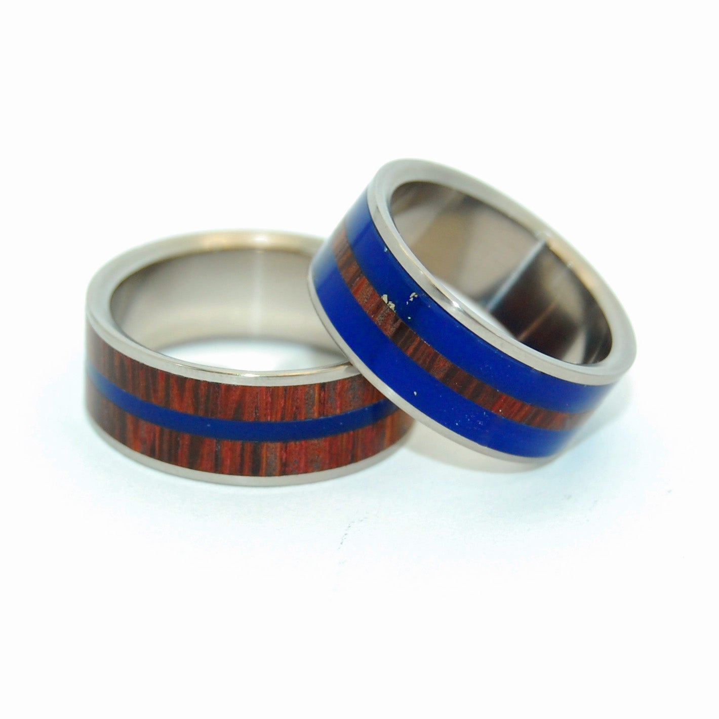 Lapis Red Palm | Red Palm Wood & Lapis Lazuli Stone Titanium & Wood Wedding Ring - Minter and Richter Designs