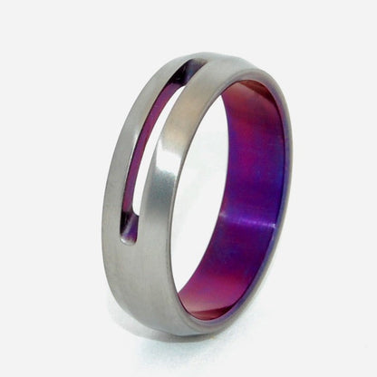 Let Love Shine Through | Men's Purple Anodized & Titanium Wedding Ring - Minter and Richter Designs