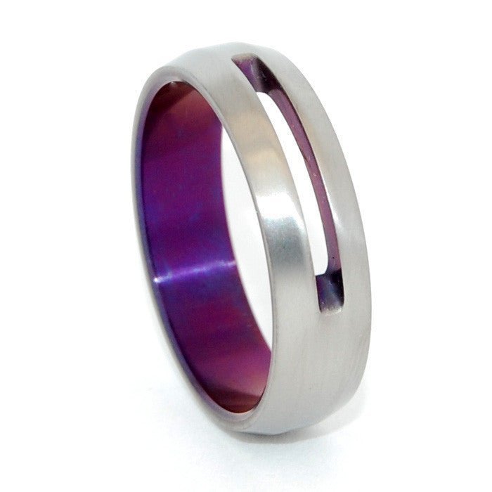 Let Love Shine Through | Men's Purple Anodized & Titanium Wedding Ring - Minter and Richter Designs