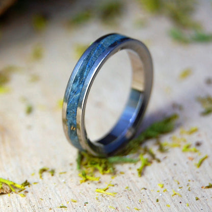 Light Starry Starry Night | Women's Blue Box Elder Wood & Titanium Wedding Ring - Minter and Richter Designs