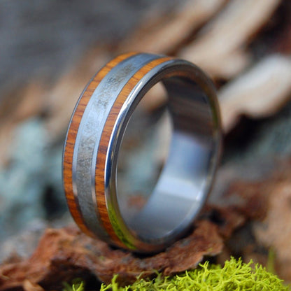 Lignum Vitae Meteorite | Men's Lignum Vitae, Meteorite & Titanium Wedding Ring - Minter and Richter Designs