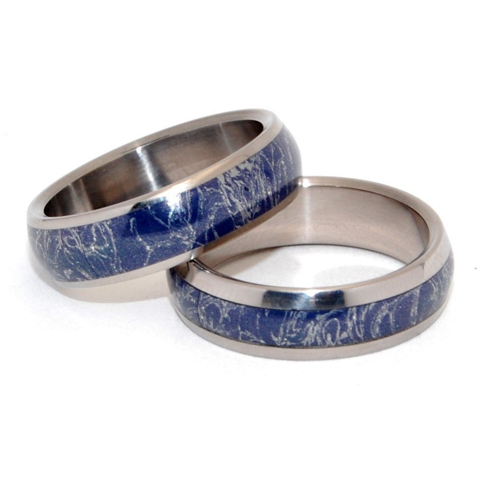 Living Saint | Blue Silver M3 - Titanium Wedding Bands - Unique Wedding Ring - Minter and Richter Designs