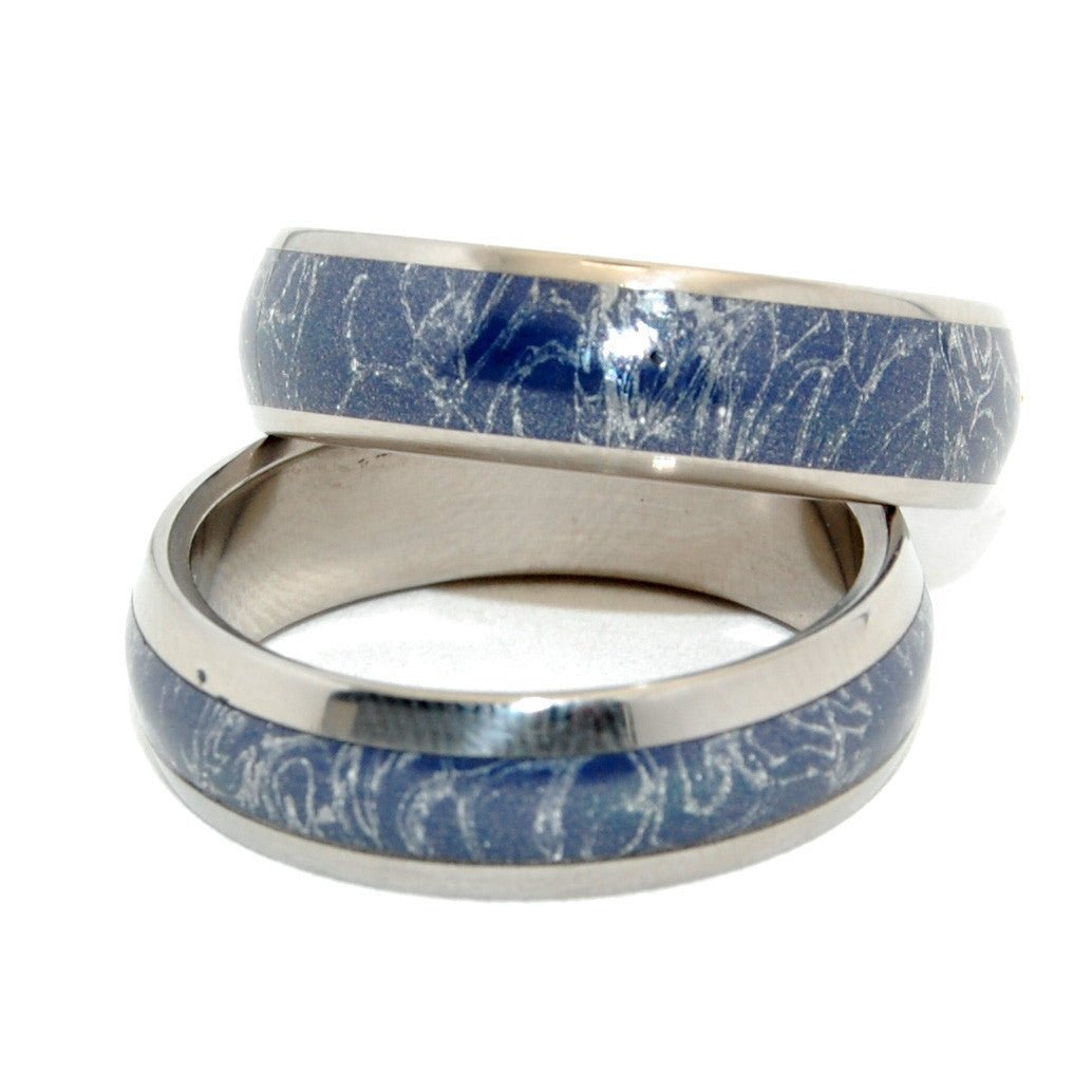 Living Saint | Blue Silver M3 - Titanium Wedding Bands - Unique Wedding Ring - Minter and Richter Designs