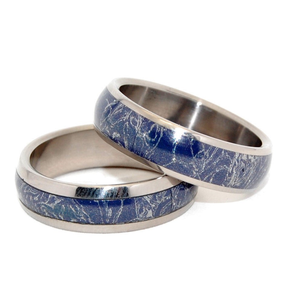 Living Saint | Blue Silver M3 - Titanium Wedding Bands - Unique Wedding Ring - Minter and Richter Designs