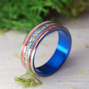 LOS TUBOS MANATI | Puerto Rican Beach Sand & Amboyna Wood Titanium Wedding Ring