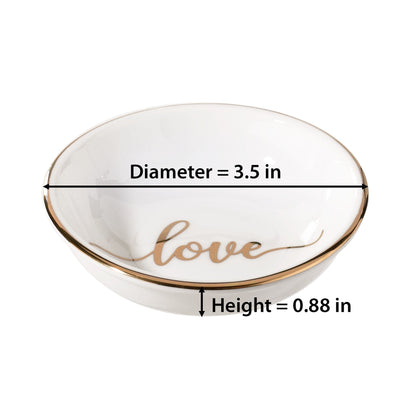 Love Ceramic Ring Dish | Wedding Ring Dish For One Or Two Ring - Minter and Richter Designs