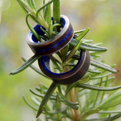 Love Is The Whole | Rosewood & Sodalite Stone - Titanium Wedding Ring Set - Blue Wedding Ring - Minter and Richter Designs