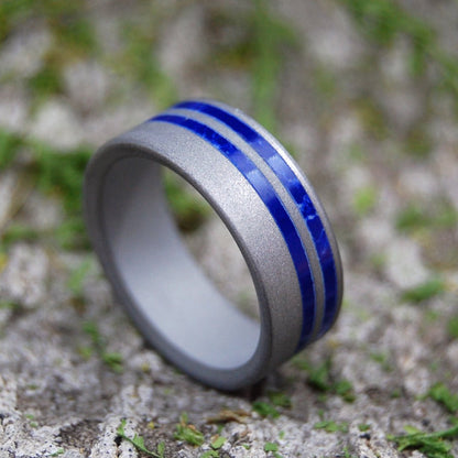 Love With Sodalite | Men's Titanium, Sodalite & Sodalite Wedding Ring - Minter and Richter Designs