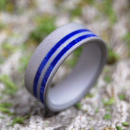 Love With Sodalite | Men's Titanium, Sodalite & Sodalite Wedding Ring - Minter and Richter Designs