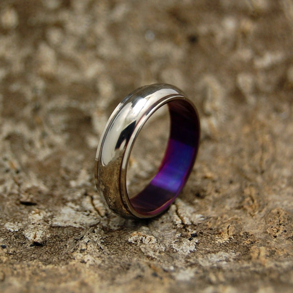 Love's Harmony Purple | Men's Purple Anodized Titanium Wedding Ring - Minter and Richter Designs