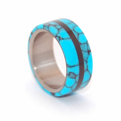 Man Up | Men's Turquoise, Onyx & Titanium Wedding Ring - Minter and Richter Designs