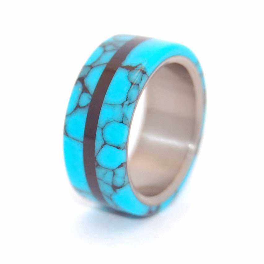 Man Up | Men's Turquoise, Onyx & Titanium Wedding Ring - Minter and Richter Designs