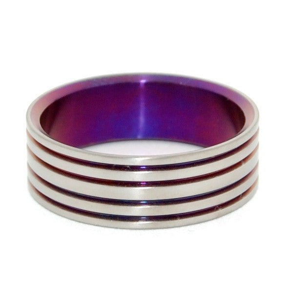 Many Paths | Men's Purple & Titanium Wedding Ring - Minter and Richter Designs