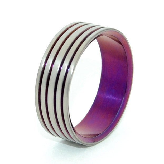 Many Paths | Men's Purple & Titanium Wedding Ring - Minter and Richter Designs