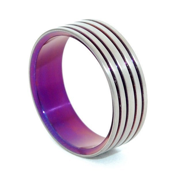 Many Paths | Men's Purple & Titanium Wedding Ring - Minter and Richter Designs