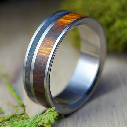 Manzanita To Have and To Hold | Men's Manzanita Wood, Black Box Elder Wood & Titanium Wedding Ring - Minter and Richter Designs