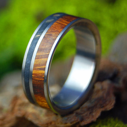 Manzanita To Have and To Hold | Men's Manzanita Wood, Black Box Elder Wood & Titanium Wedding Ring - Minter and Richter Designs